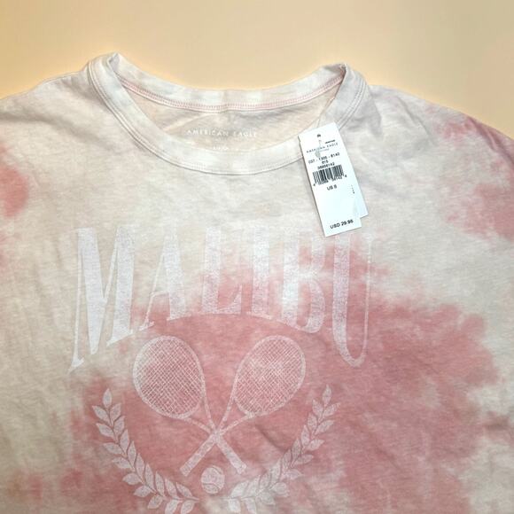 NWT American Eagle "Malibu Tennis Club" Tie-Dye Graphic T-Shirt – Size S - Picture 2 of 7